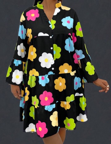 Rochie scurta SHEIN CURVE, floral print