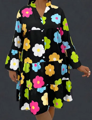 Rochie scurta SHEIN CURVE, floral print
