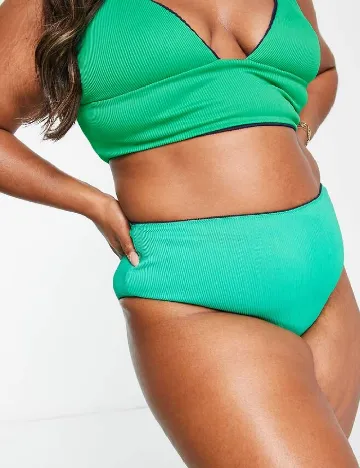 Sutien de baie reversibil We Are We Wear Plus Size, albastru/verde