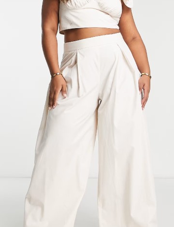 Pantaloni ASOS Curve, ecru