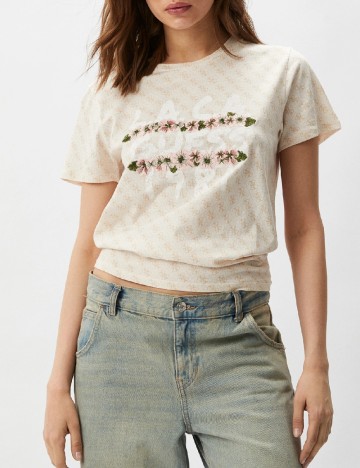 Tricou Guess, crem