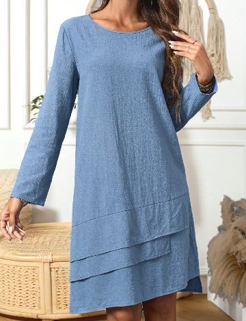 Rochie scurta Emery Rose, albastru