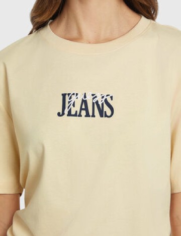 Tricou Oversize Guess, crem