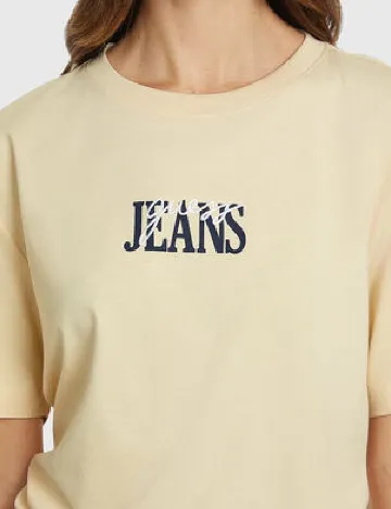 Tricou Oversize Guess, crem