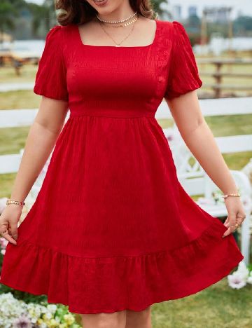 Rochie scurta SHEIN CURVE, rosu