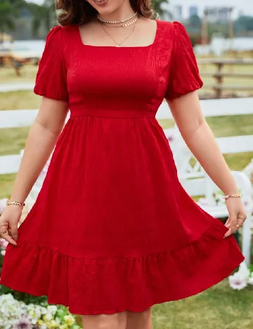 Rochie scurta SHEIN CURVE, rosu