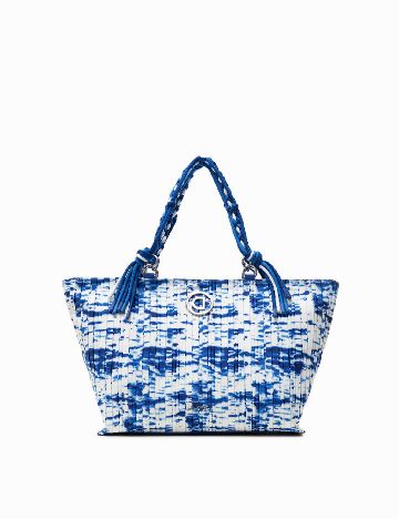 Geanta Desigual, albastru/alb