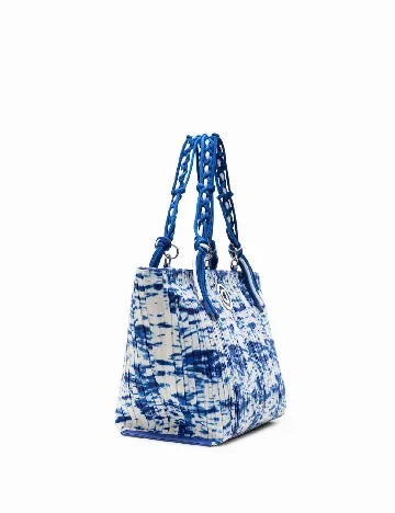 Geanta Desigual, albastru/alb