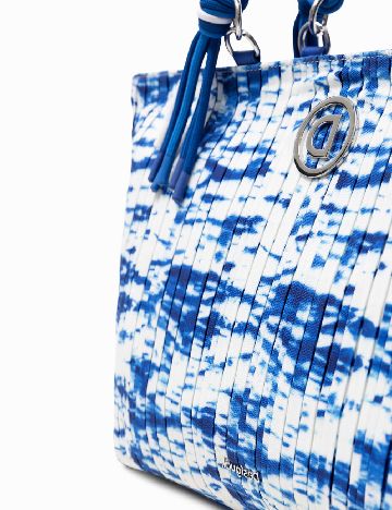 Geanta Desigual, albastru/alb