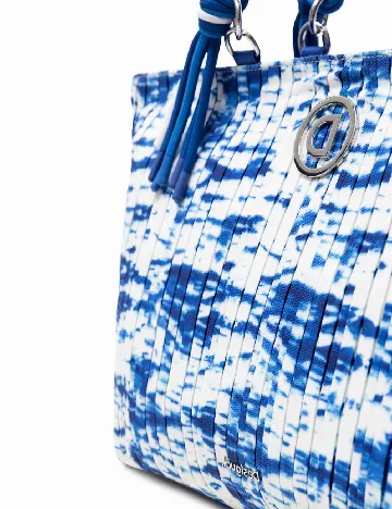Geanta Desigual, albastru/alb