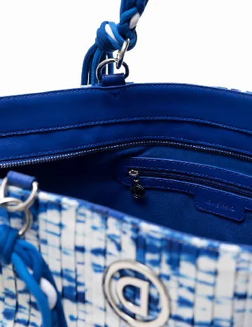 Geanta Desigual, albastru/alb