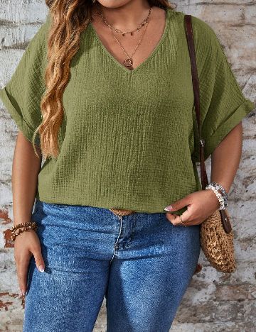 Tricou SHEIN CURVE, verde