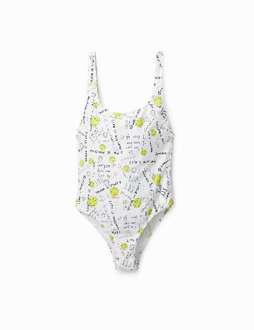 Costum de baie Desigual, alb