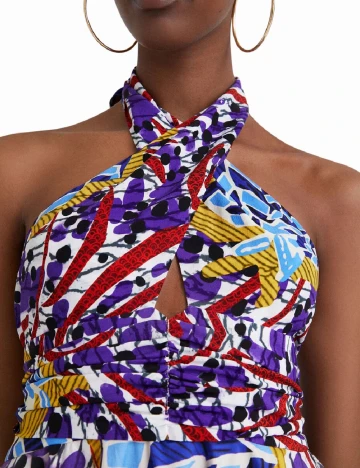 Rochie scurta Desigual, mix culori
