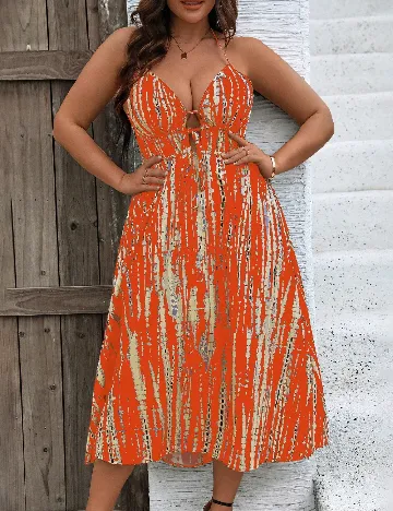 Rochie medie SHEIN CURVE, portocaliu