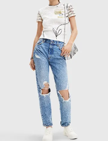 Tricou Desigual, alb