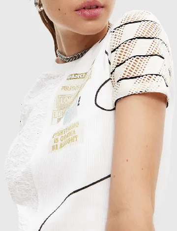Tricou Desigual, alb