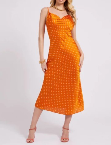 Rochie medie Guess, portocaliu