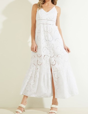 Rochie lunga Guess, alb