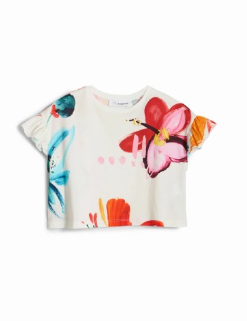 Tricou Oversize Desigual, ecru