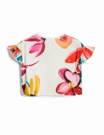 Tricou Oversize Desigual, ecru
