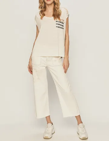 Blugi Desigual, ecru