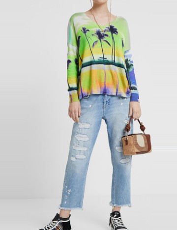Bluza Desigual, mix culori