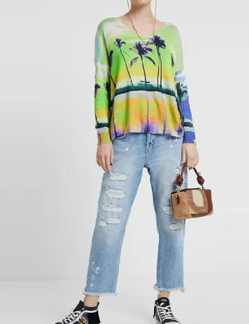 Bluza Desigual, mix culori