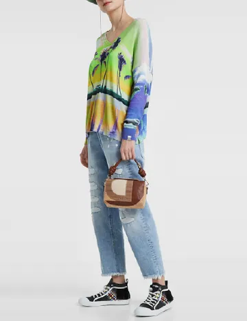 Bluza Desigual, mix culori