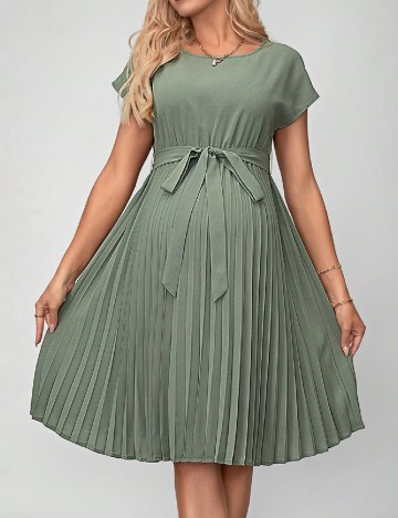 Rochie medie SHEIN Maternity, verde