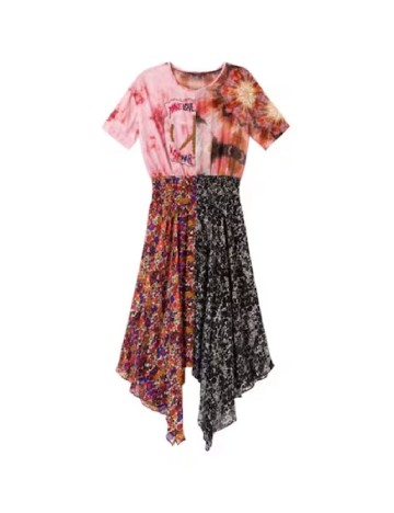 Rochie medie Desigual, mix culori