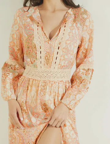 Rochie lunga Guess, mix culori