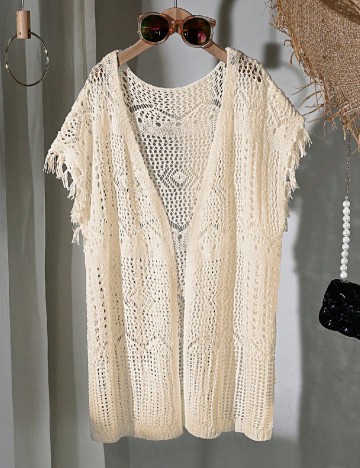 Cardigan Shein Kids, crem