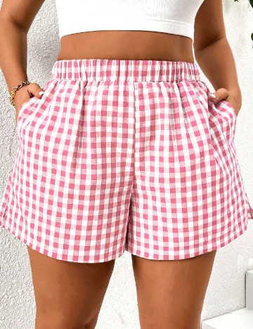 Pantaloni scurti SHEIN CURVE, roz