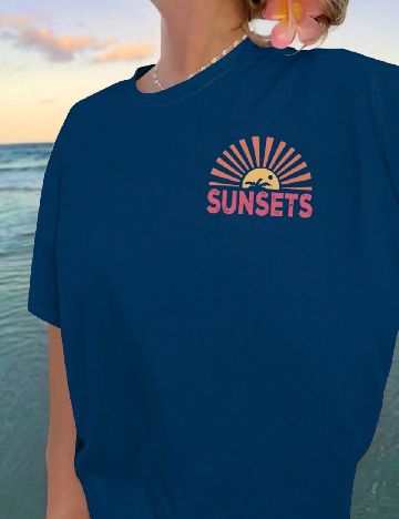 Tricou SHEIN CURVE, albastru