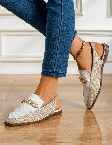 Pantofi SHEIN, alb/crem