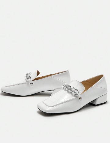 Mocasini SHEIN, alb