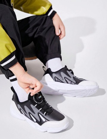 Adidasi Shein Kids, alb/negru