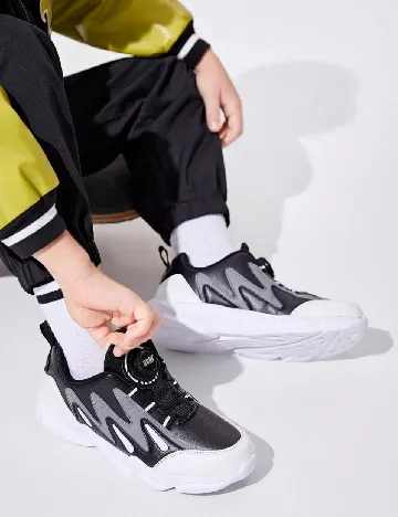 Adidasi Shein Kids, alb/negru