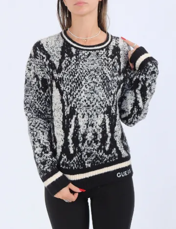Pulover Guess, negru/alb Negru