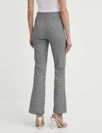 Pantaloni Guess, alb/negru Negru