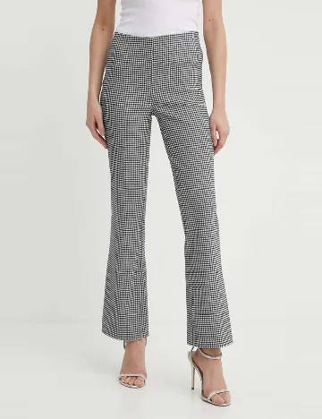 Pantaloni Guess, alb/negru Negru
