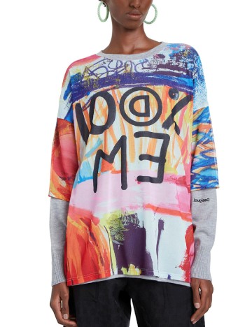 Bluza Desigual, mix culori