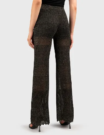 Pantaloni Marciano Guess, negru/auriu