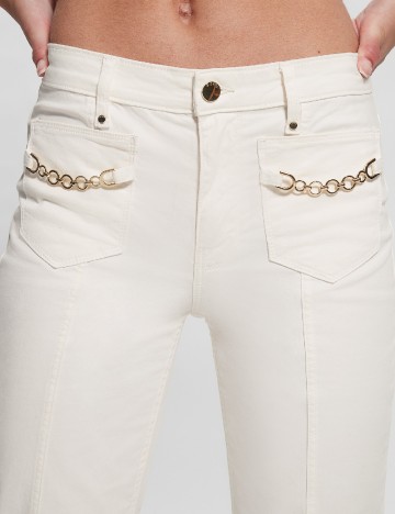 Pantaloni Guess, alb