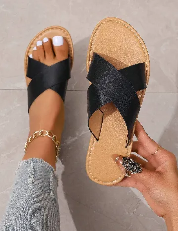 Slapi SHEIN, negru Negru