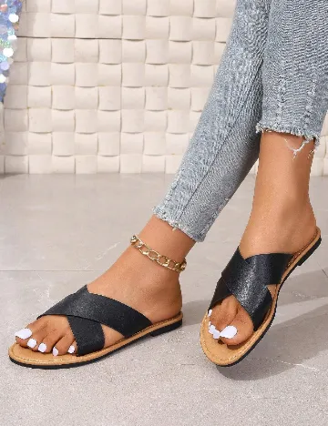 Slapi SHEIN, negru Negru