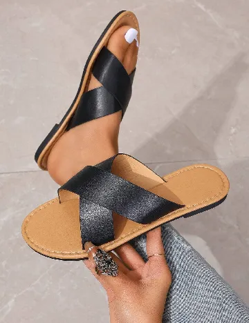 Slapi SHEIN, negru Negru