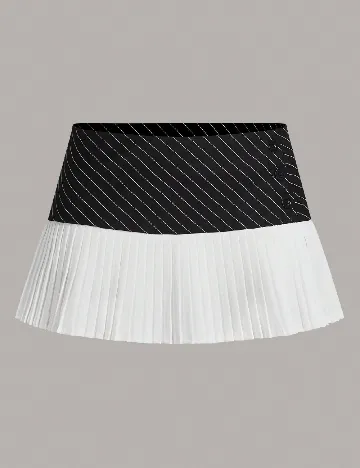 Fusta pantalon SHEIN, alb/negru
