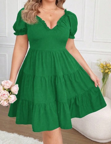 Rochie scurta SHEIN CURVE, verde